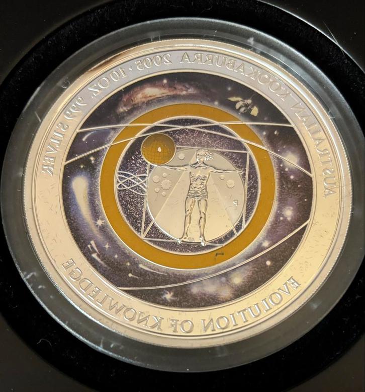 10 oz Zilveren Kookaburra munt 2005 - Evolution of Knowledge, Postzegels en Munten, Munten | Oceanië, Losse munt, Zilver, Ophalen of Verzenden