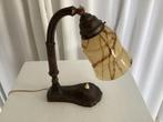 Verstelbare Art Deco Tafellamp met Gemarmerd Glas, Antiek en Kunst, Ophalen of Verzenden