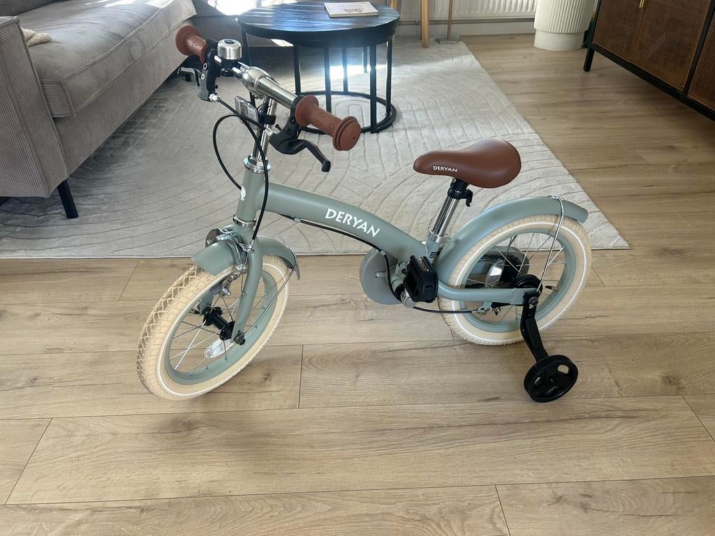Deryan fiets 14 inch groen, Fietsen en Brommers, Fietsen | Kinderfietsjes, Ophalen, Nieuw, Minder dan 16 inch, Zijwieltjes