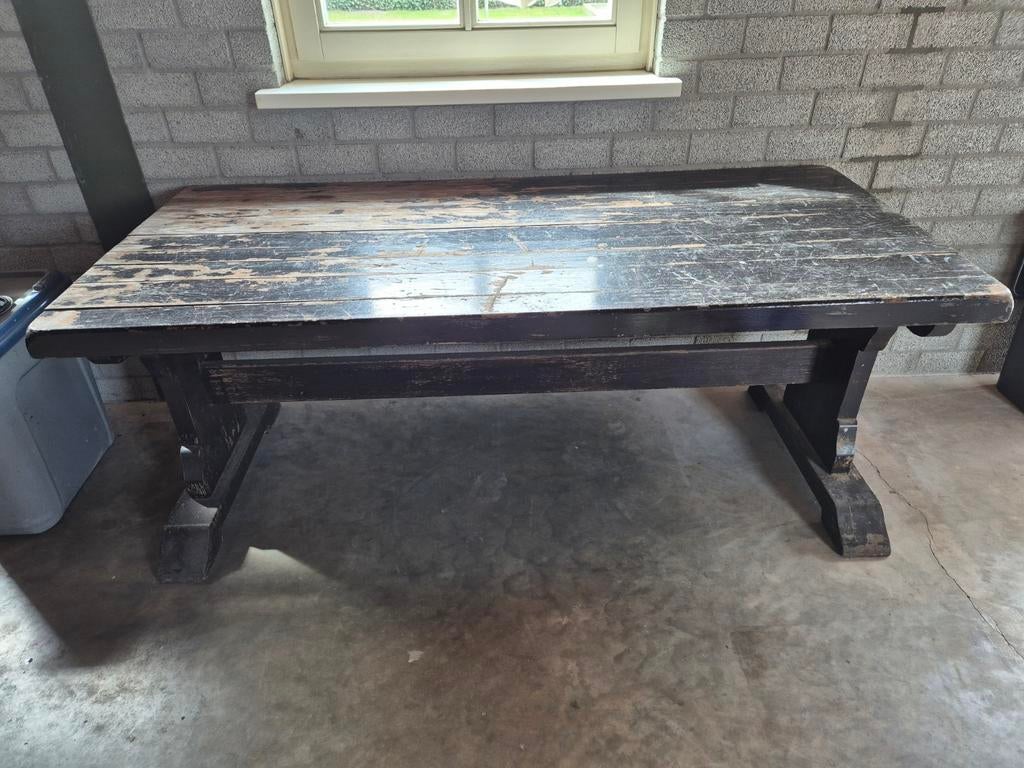 Kloostertafel, Tuin en Terras, Ophalen, Gebruikt, Rechthoekig, Hout