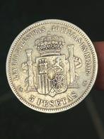Zilveren 5 peseta’s Spanje 1871 Amadeo, rey de Espana, Ophalen of Verzenden, Overige landen, Zilver