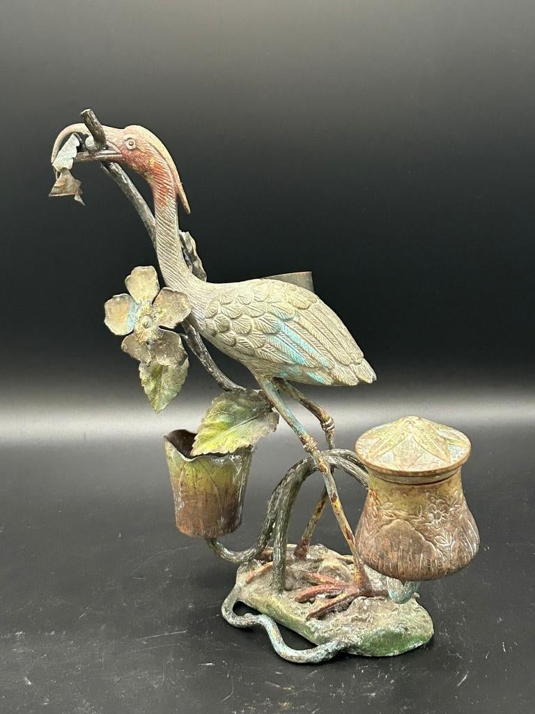 Art Nouveau vogel bureau set – Jugendstil penhouder / koper?, Antiek en Kunst, Ophalen