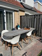 Zelfontworpen steigerhouten tuintafel voor 8 personen, Tuin en Terras, Tuintafels, Ophalen, Gebruikt, Ovaal, Hout