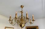 Oude koperen kroonluchter 8 armen, Ophalen, Gebruikt