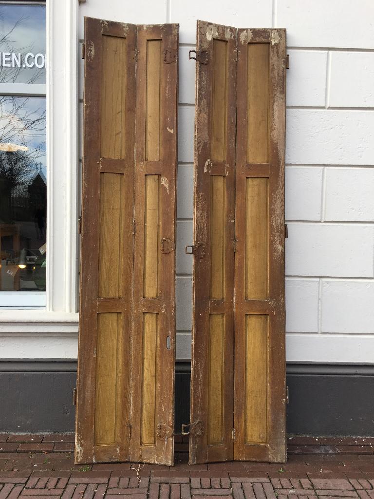 50% SALE: vintage, brocante Franse hoge paneelluiken, Ophalen, Gebruikt, Minder dan 80 cm, -