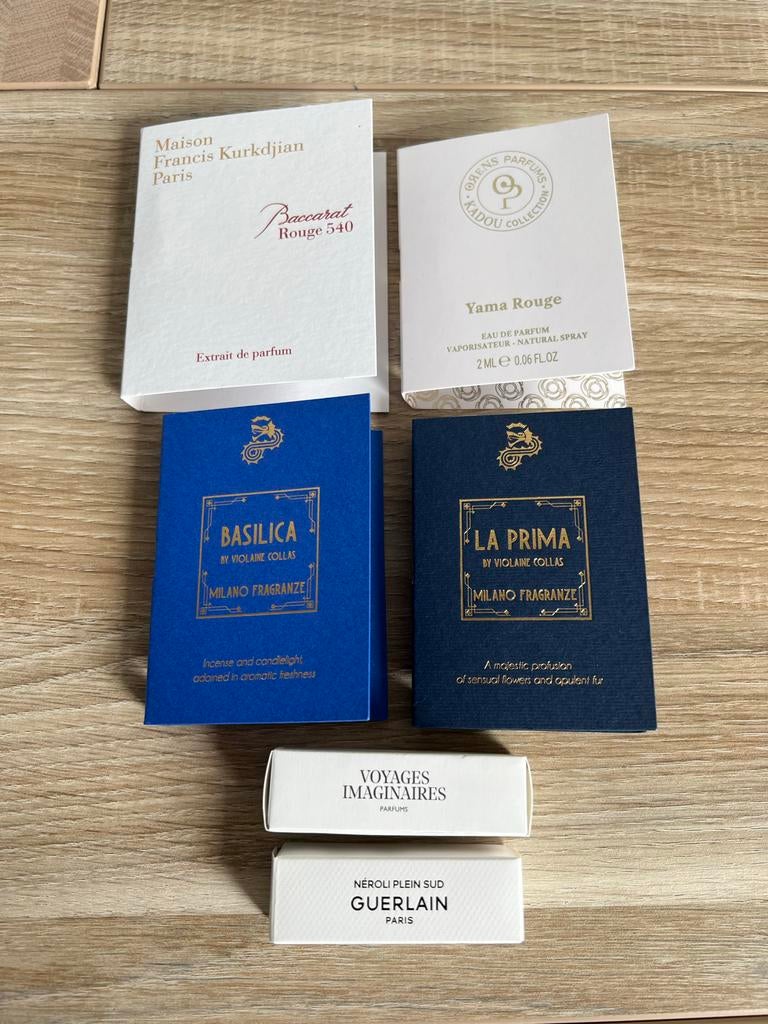 Parfum Proefjes Set  6 st ( MFK, Orens, Guerlain…), Ophalen of Verzenden, Gebruikt