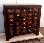 Apothekerskast ladenkast Donkerbruin zwart 105x105x40cm, Huis en Inrichting, Ophalen, 100 tot 150 cm, 5 laden of meer, 100 tot 150 cm