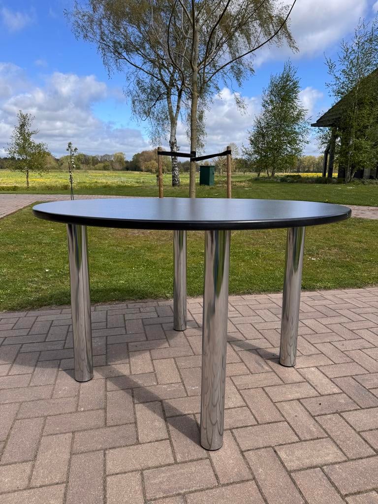Stevige ronde tafel diameter 120, Huis en Inrichting, Tafels | Eettafels, Ophalen, Gebruikt, Rond, Metaal