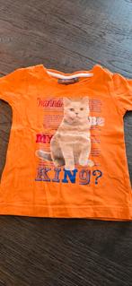 Oranje shirt Koningsdag maat 104 met kat, Ophalen of Verzenden, Zo goed als nieuw, Jongen of Meisje, Shirt of Longsleeve