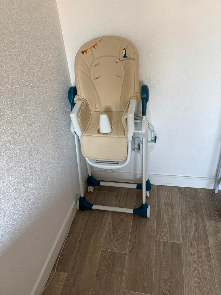 Safety 1st kinderstoel - beige en blauw, Kinderen en Baby's, Kinderstoelen, Ophalen, Zo goed als nieuw, Overige typen, Afneembaar eetblad