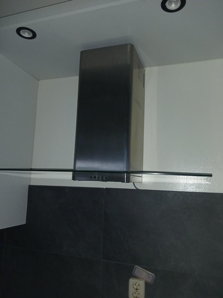 IKEA Whirlpool afzuigkap met glazen plaat, Gebruikt, Ophalen of Verzenden, Eilandschouwkap, Vrijstaand