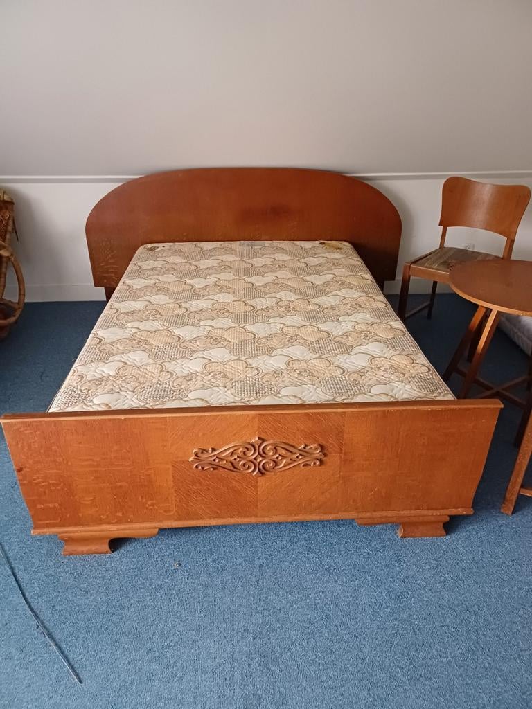 Houten bed, twijfelaar, Huis en Inrichting, Ophalen, Gebruikt, Twijfelaar