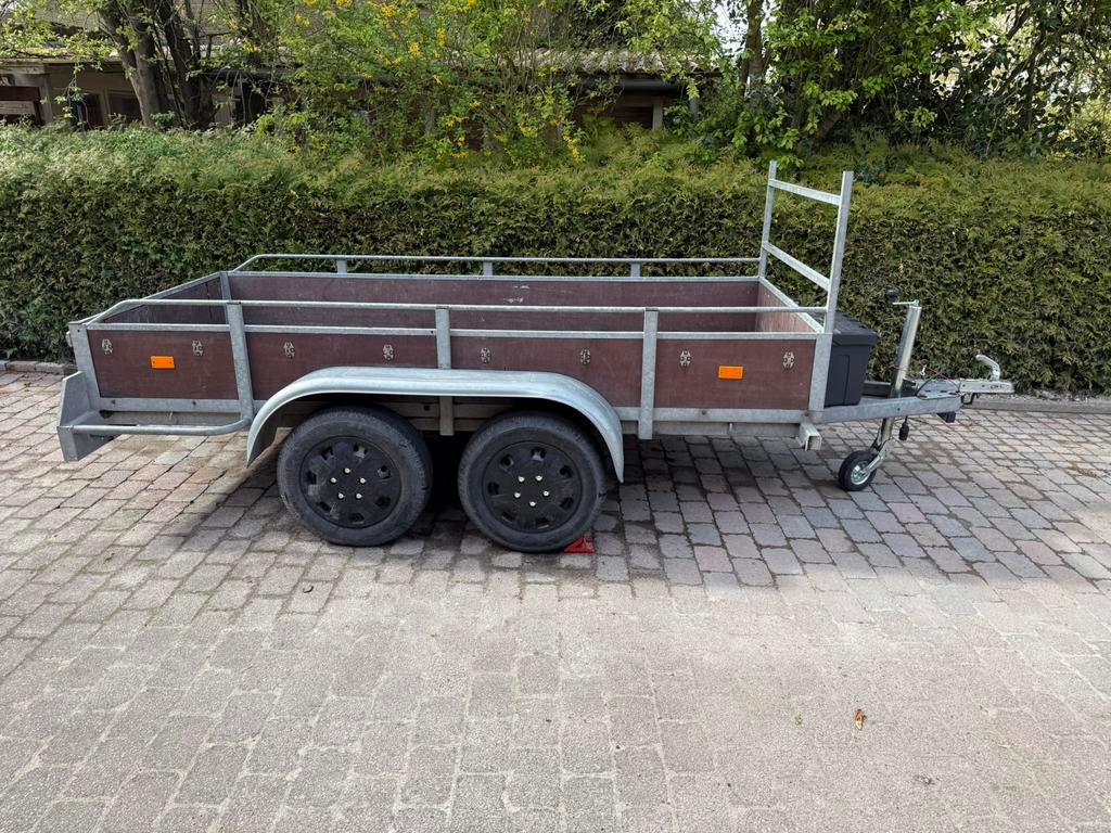 Tandemasser aanhanger laadbak 300 bij 134 cm incl div acc., Auto diversen, Ophalen, Gebruikt
