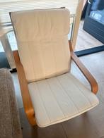 IKEA Poäng stoel met beige kussen, Huis en Inrichting, Stoelen, Gebruikt, Overige kleuren, Ophalen of Verzenden, Eén