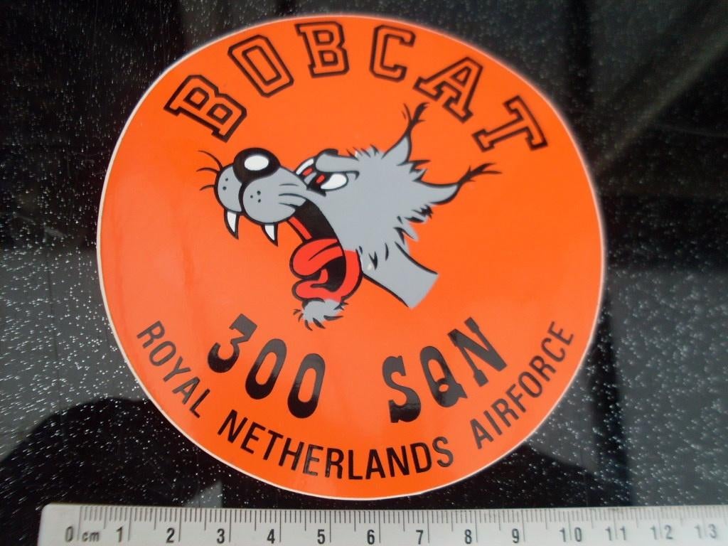 sticker bobcat 300 squadron royal netherlands airforce, Verzenden, Zo goed als nieuw, Bedrijf of Vereniging
