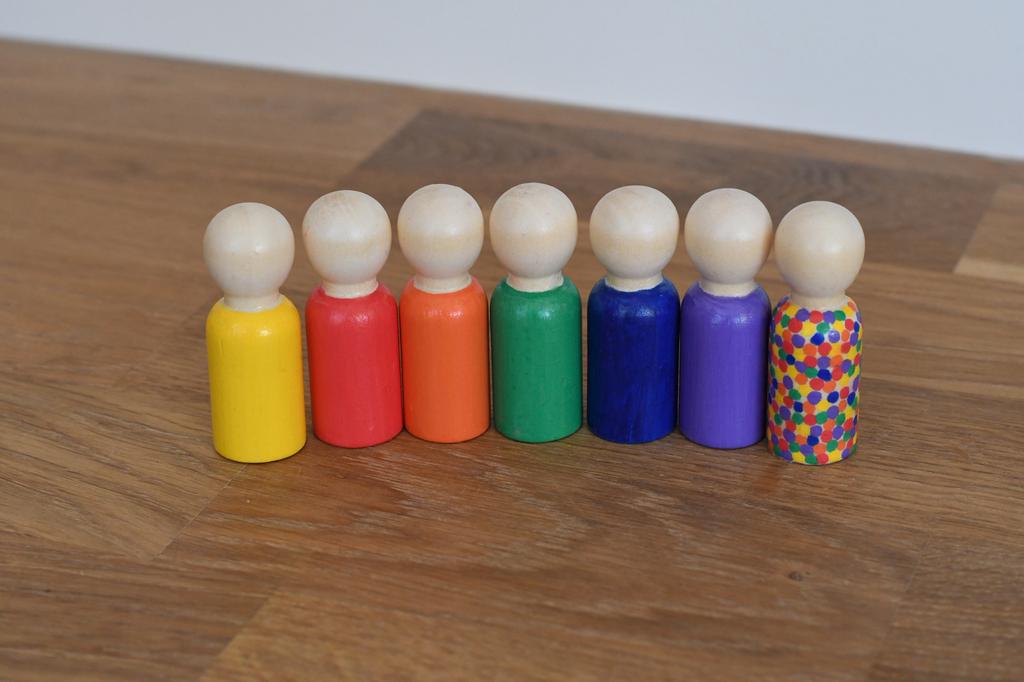 Regenboog pegdolls passend bij Stapelstein groot, Ophalen of Verzenden, Zo goed als nieuw
