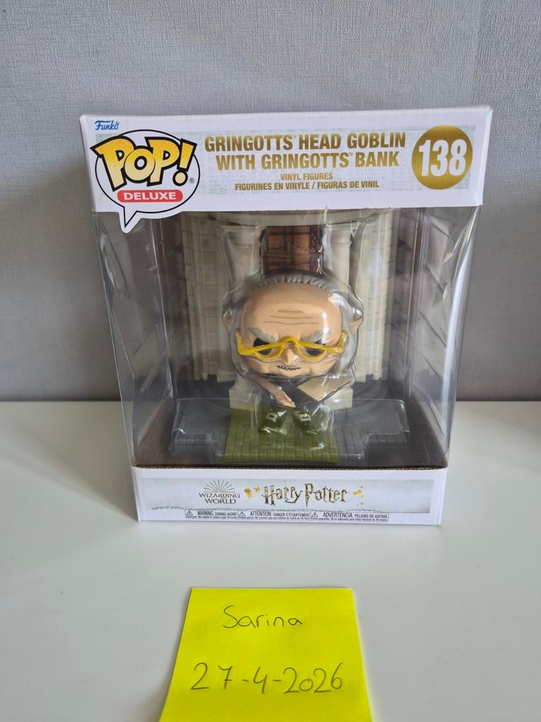 Funko pop gringotts head goblin with gringotts bank 138, Ophalen of Verzenden, Zo goed als nieuw