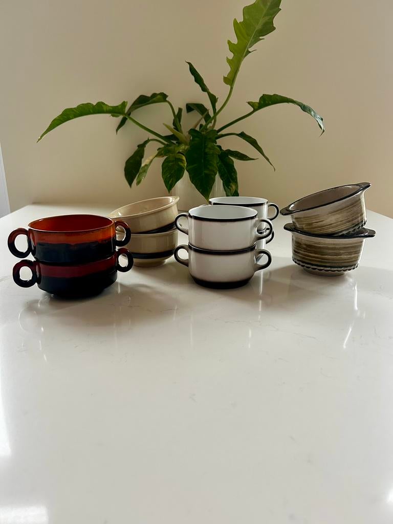 Retro soepkommen. Mix & match 2= 6,- fatlava kom, Ophalen of Verzenden, Zo goed als nieuw, Kom(men), Overige stijlen