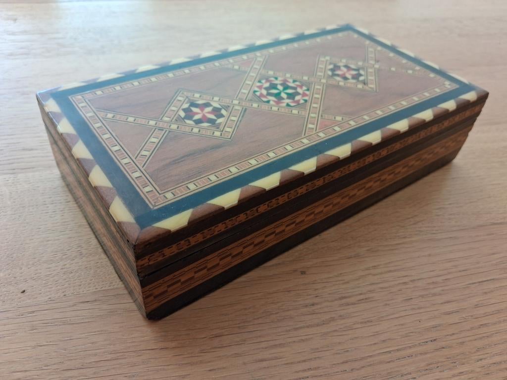 Decoratieve houten doosjes met inlegwerk, Antiek en Kunst, Ophalen of Verzenden