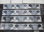 50 stuks antieke tegels donkerblauwe waterlelie, Antiek en Kunst, Ophalen