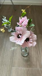 Vaas met bloemen, Huis en Inrichting, Woonaccessoires | Kunstplanten en Kunstbloemen, Ophalen, Zo goed als nieuw