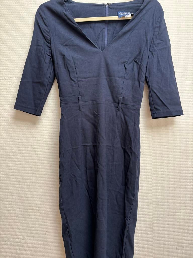 Collectif Vintage London Jurk - Maat S, Kleding | Dames, Blauw, Ophalen of Verzenden, Zo goed als nieuw, Maat 36 (S)