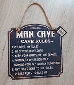 bord metaal man cave cave rules sign, Ophalen of Verzenden, Nieuw