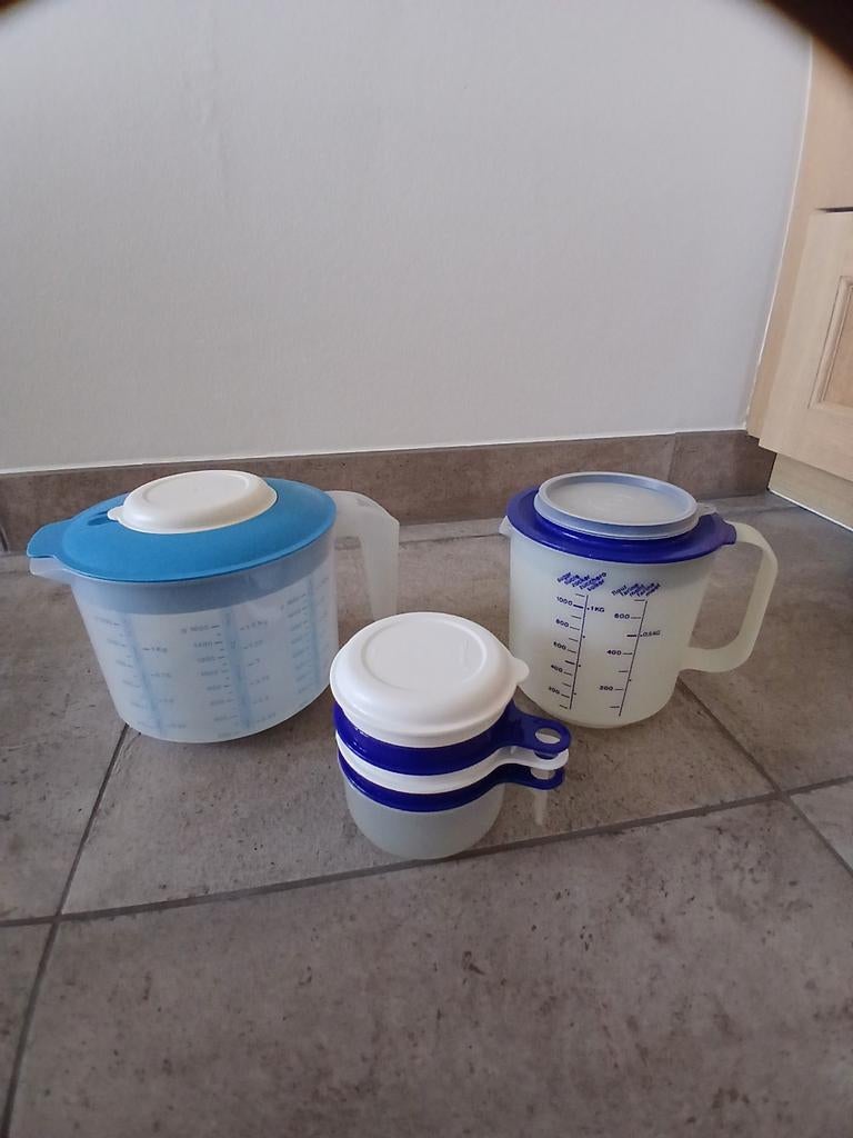 Tupperware litermaat, Mix&Meat Kom, Mixerkom, koksmaatje, Ophalen of Verzenden, Zo goed als nieuw, Blauw, Overige typen