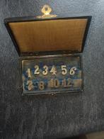 Antieke Zilveren Tafel Nummers in Doosje, Ophalen of Verzenden