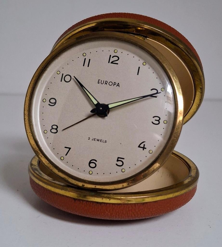 Vintage 2 Jewels reiswekker met alarm, Jaren ’60.    € 9,99., Antiek en Kunst, Ophalen of Verzenden