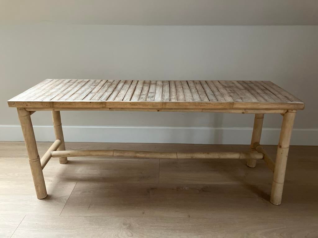 Lage bamboe tafel - 110x35x45 cm, Ophalen, Overige materialen, Gebruikt, 100 tot 150 cm