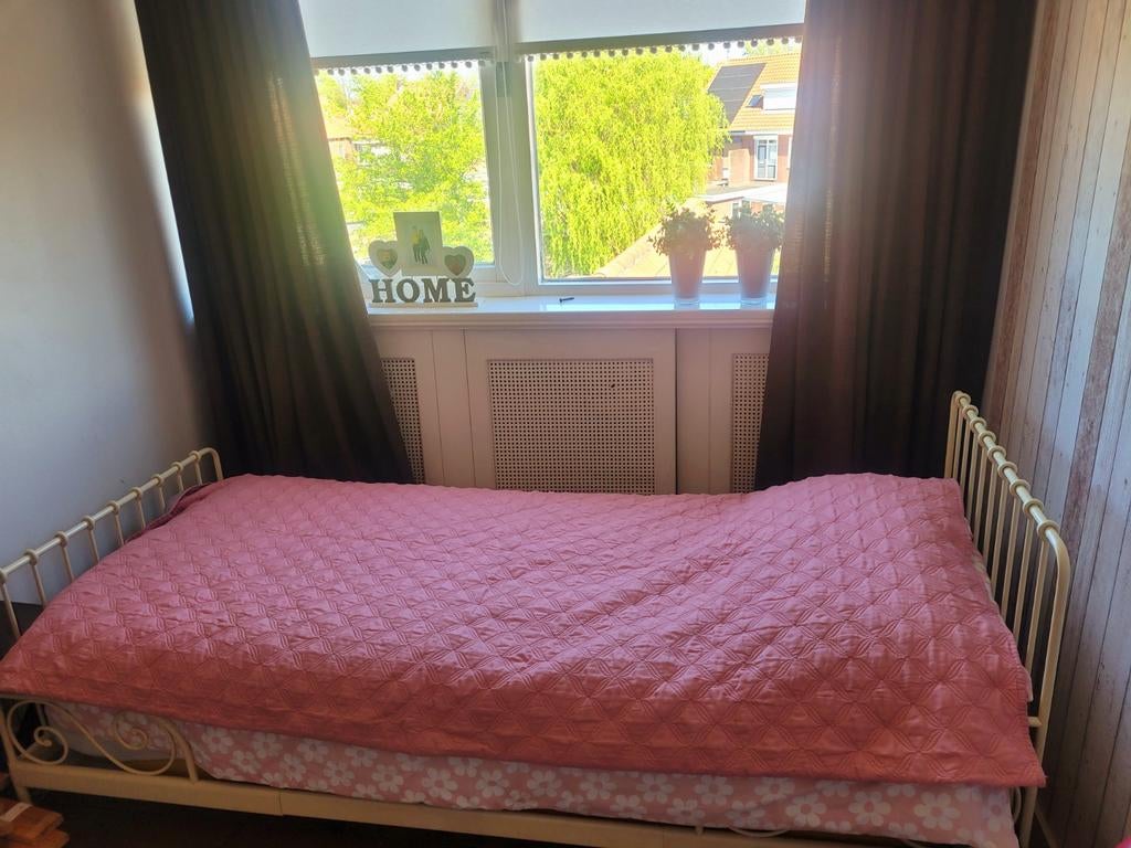 Meegroeibed/ peuter-tienerbed Ikea wit, Ophalen, Gebruikt, 180 cm of meer, 70 tot 85 cm