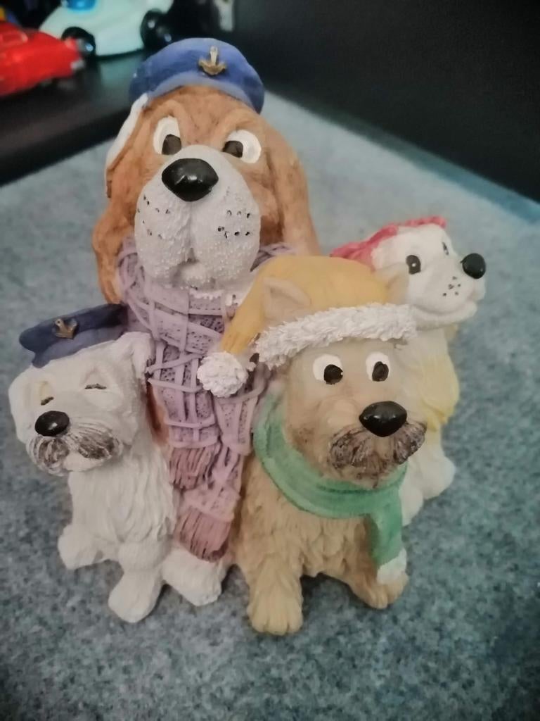 Vrolijke honden spaarpot, Ophalen of Verzenden, Zo goed als nieuw, Steen, Aardewerk of Keramiek, Dier