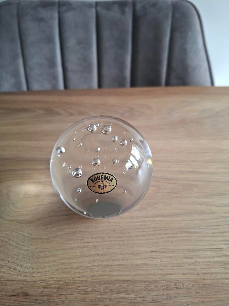 Glazen bol Bohemia Czech Republic - Paperweight, Ophalen of Verzenden