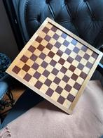 Oud dambord/schaakbord met damstenen, Ophalen of Verzenden, Zo goed als nieuw