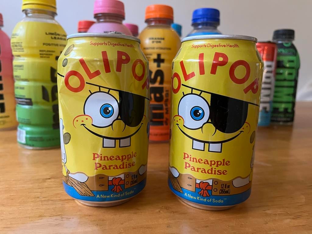 Olipop blikjes, Ophalen of Verzenden, Gebruikt, Poeder of Drank