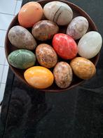 12 gepolijste marmeren en onyx eieren, Ophalen of Verzenden, Gebruikt