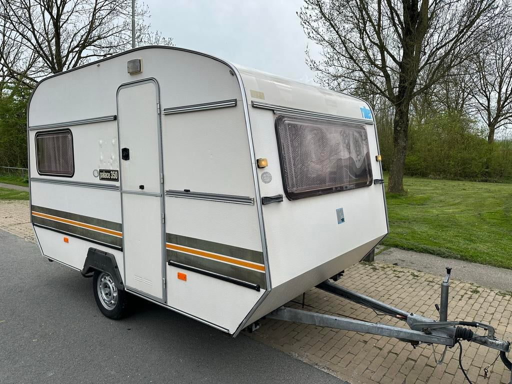 Roller Palace 350 retro caravan, lichtgewicht, Caravans en Kamperen, Caravans, Overige merken, Vast bed, Bedrijf, Tot en met 3