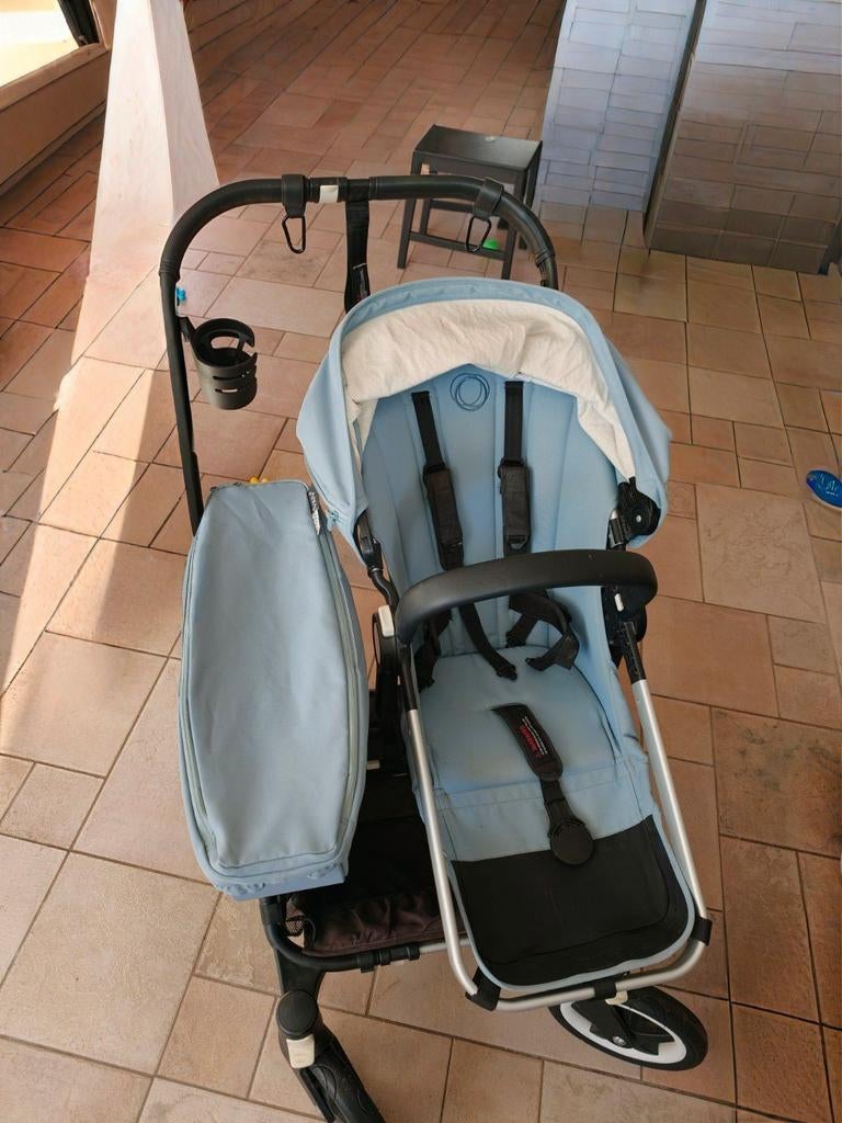 Bugaboo Donkey 2 Duo - Blauw, Ophalen, Gebruikt, Bugaboo, Verstelbare duwstang