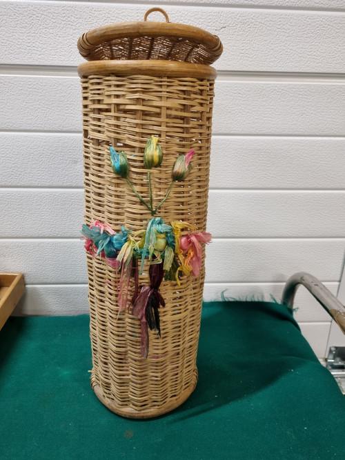 Wc rol houder rotan bamboe met deksel, Ophalen of Verzenden, 'T Olde Gre-j, Info@toldegrej.nl, Endepoelstraat 20f Didam