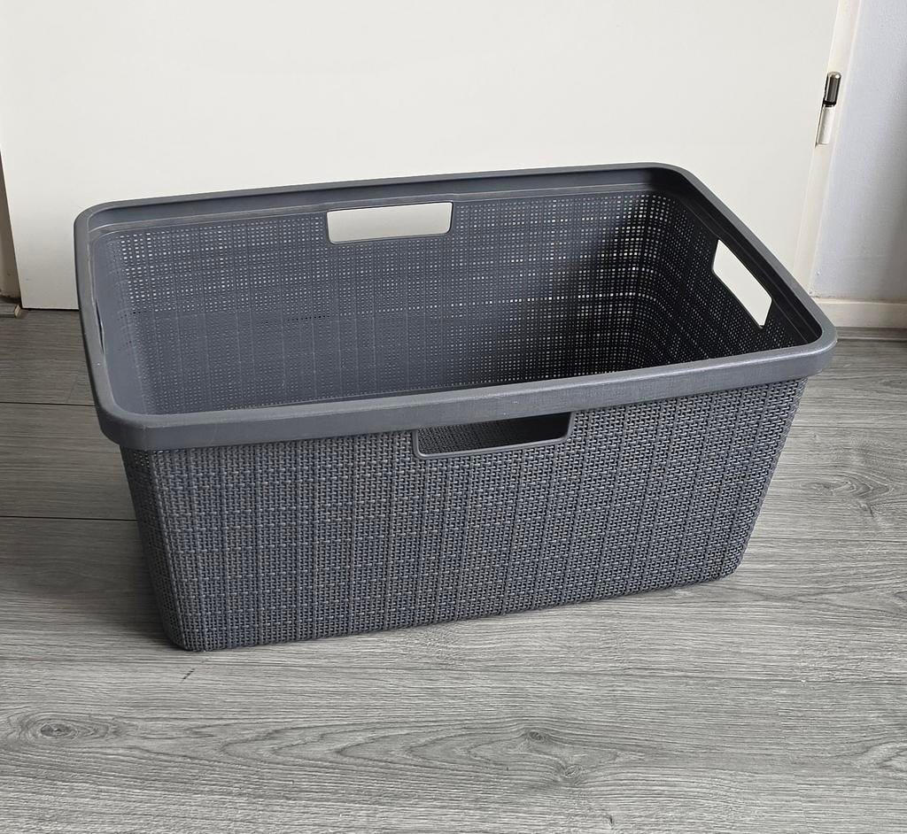 Wasmand grijs, Ophalen, Kunststof, Mand, Zo goed als nieuw