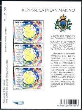 SAN MARINO 2008 Europees Jaar v.d. Interculturele Dialoog Bl, Verzenden, Overige landen, Postfris