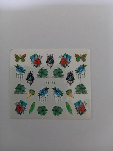Velletje nagel water decals stickers jel-81 vlinder bloem, Verzenden, Nieuw, Handen en Nagels, Toebehoren