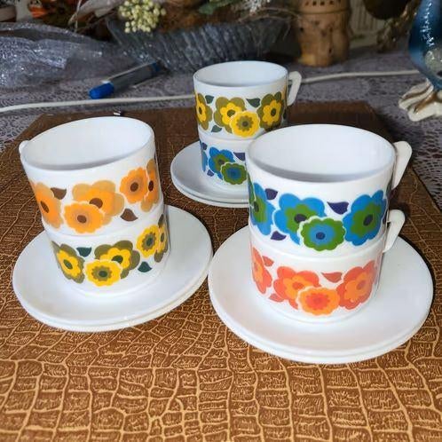 Retro kop en schotels, Ophalen of Verzenden