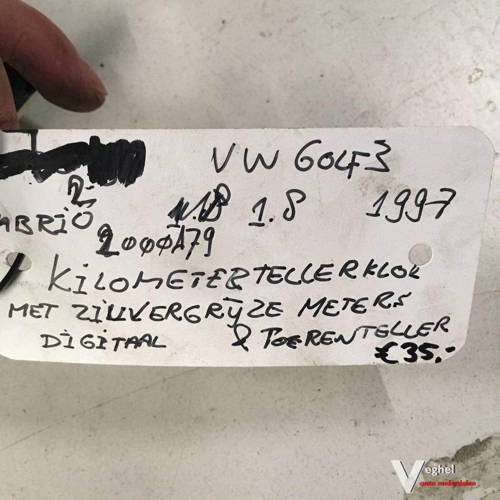 Vw Golf 3 Cabrio 1.8 1997 2000179     Km Tellerklok  1H0 919, Gebruikt, -, -, Ophalen of Verzenden
