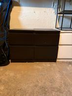 2 keer IKEA Malm nachtkastjes zwart, Ophalen, Gebruikt, 100 tot 150 cm, 3 of 4 laden
