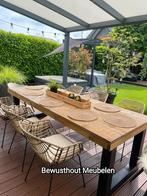 Steigerhouten Tafel Metalen Onderstel! Sterk & Weerbestendig, Tuin en Terras, Ophalen of Verzenden, Nieuw, Rechthoekig, Hout