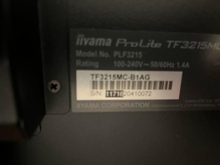 Iiyama ProLite TF3215MC Touchscreen Monitor, Computers en Software, Monitoren, Zo goed als nieuw, Touchscreen, Overige typen, Overige resoluties