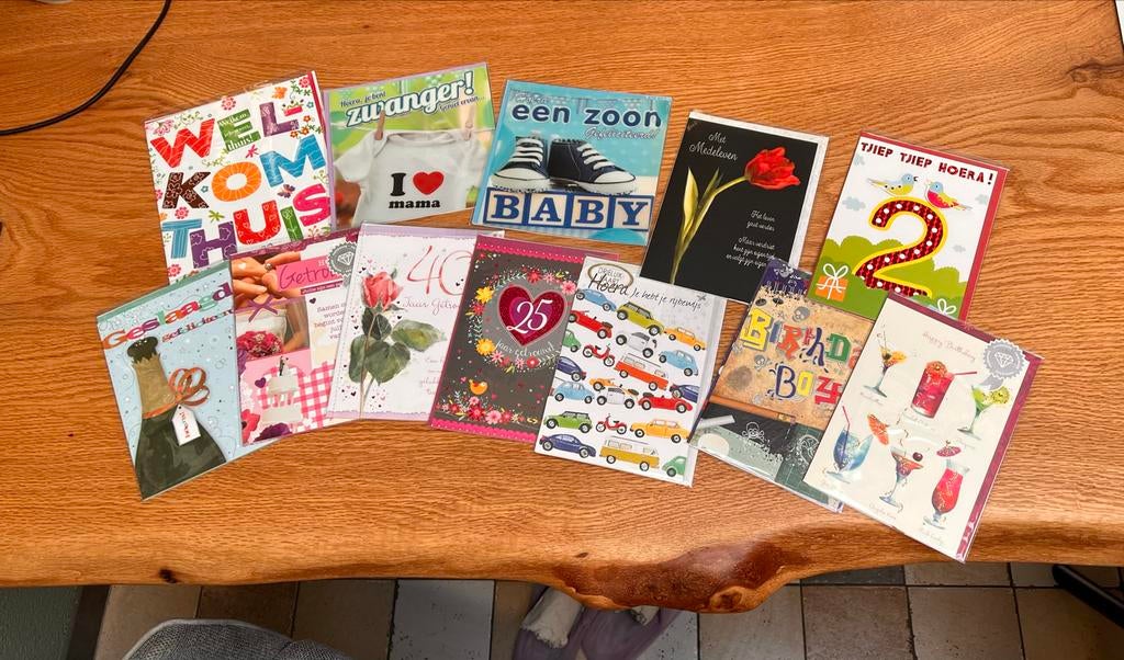 Wenskaarten 12 stuks! Paperclip Met envelop, Ophalen of Verzenden, Nieuw