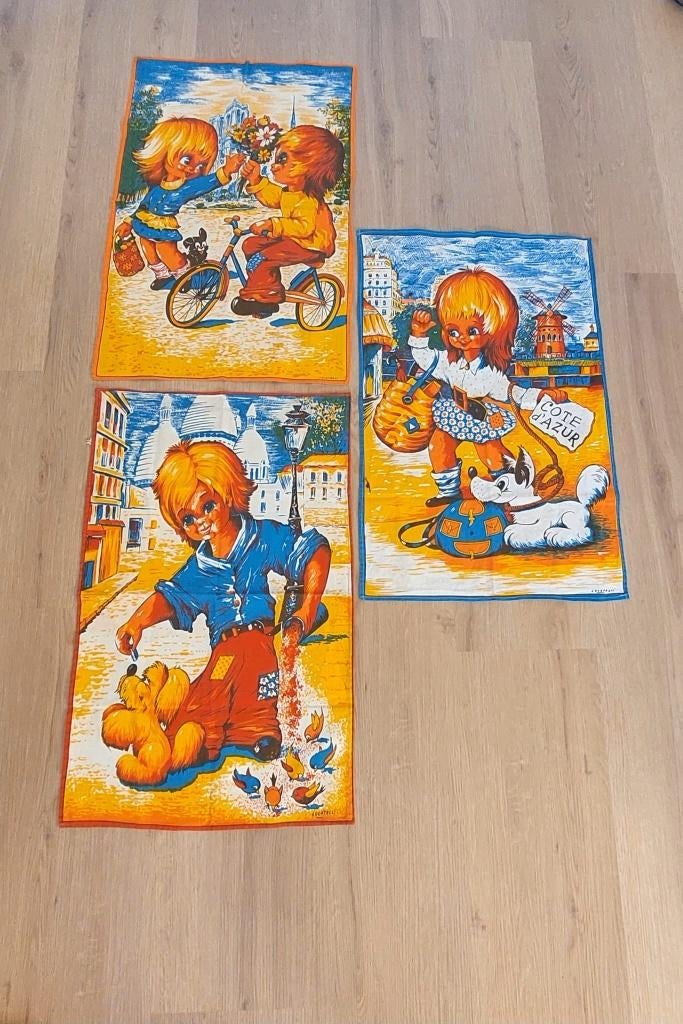 3 Top Vintage theedoeken keuken doek Jolylle style, Huis en Inrichting, Keuken | Textiel, Eu, Eu, Oranje, Zo goed als nieuw
